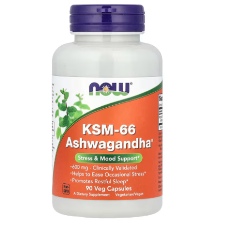 ASHWAGANDHA KSM-66    600mg  90 VEG CAPS - NOW