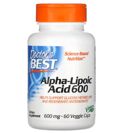 ALPHA LIPOIC ACID-DOCTOR'S BEST- 600MG 60 VEG CAPS