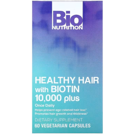 BIOTIN 10000mcg 60 veg caps - BIO NUTRITUIN