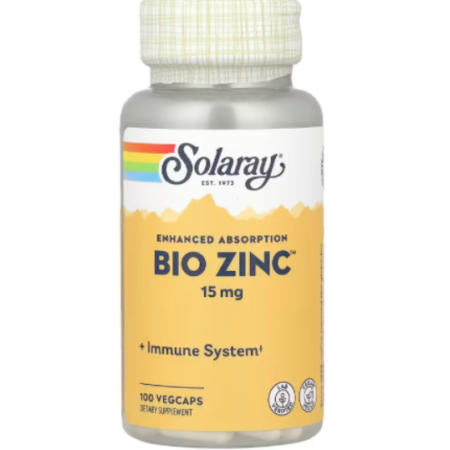 ZINC BIO 15MG 100 VEG CAPS - SOLARAY
