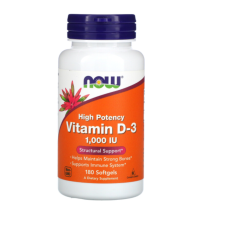 D3 VITAMIN 1000IU-NOW   180 Softgels
