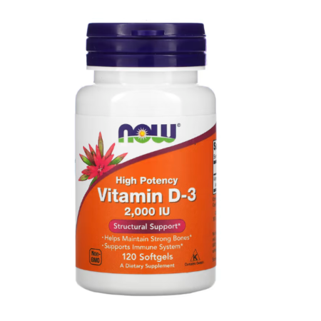D3 2000IU -NOW - 50 MCG 120 SOFTGELS