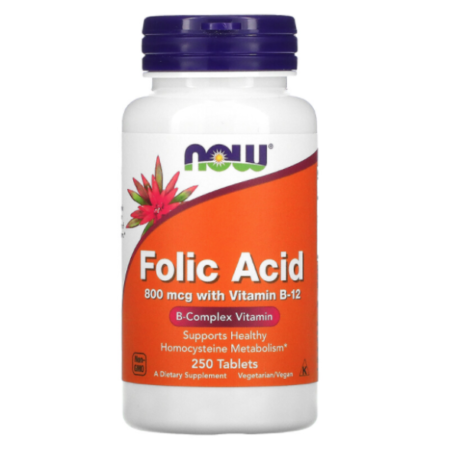 FOLIC ACID-NOW 800mcg 250 Tablets