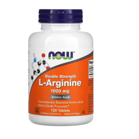 L-ARGININE - NOW- DOUBLE STRENGTH 1000MG 120 TABLETS
