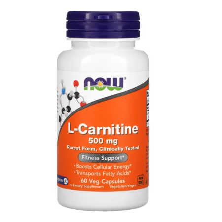 L-CARNITINE - NOW - 500MG 60 VEG CAPS