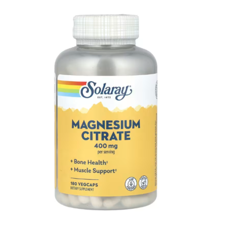 MAGNESIUM CITRATE 400mg 180 veg caps - SOLARAY